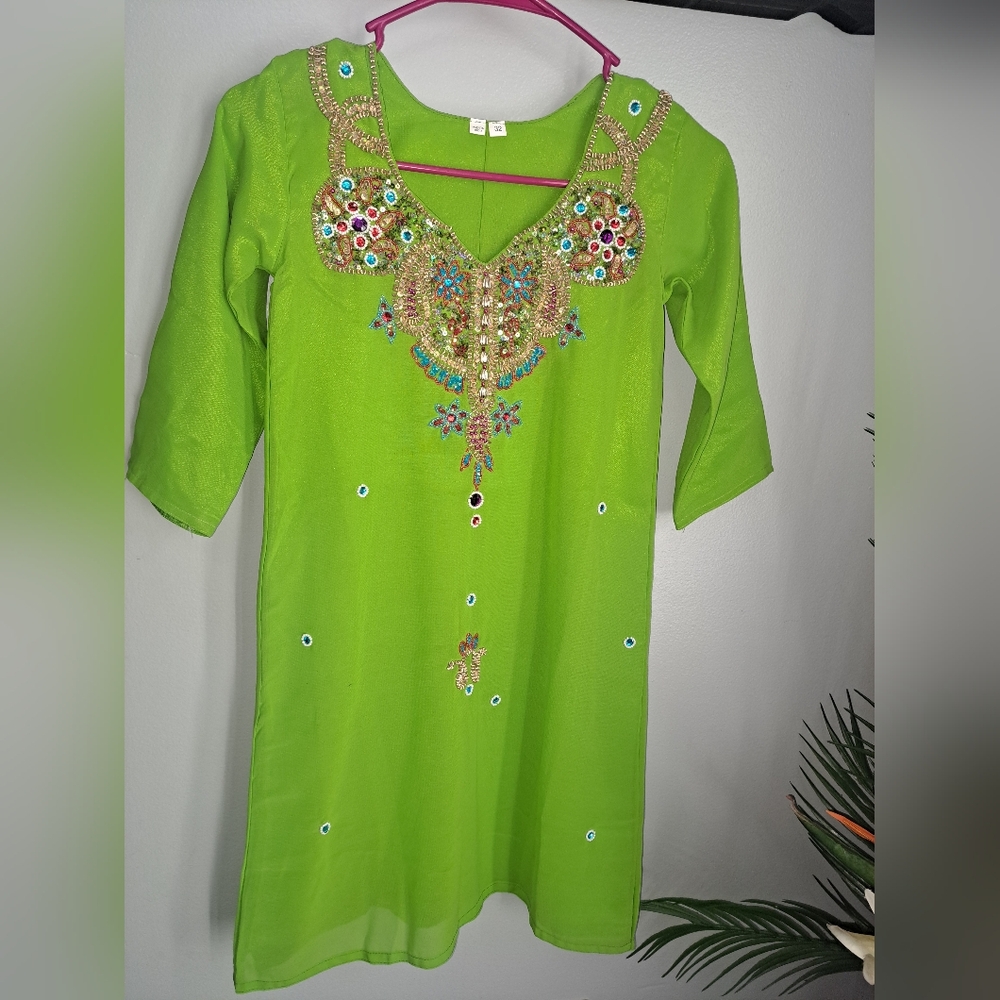 Bait Awladona Indian Sequin/Beaded Green Dress